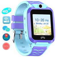Vowor 4G Kids Smart Watch, WiFi GPS LBS Tracker SOS Emergency Call Video Chatting Children Smartwatches, IP67 Waterproof Phone Watch for Boys Girls, Compatible with Android/iPhone iOS (Blue, V-02)