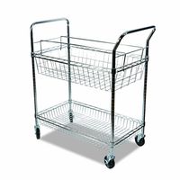 Alera ALEMC3518SR Carry-All Cart/Mail Cart, Two-Shelf, 34-7/8w x 18d x 39-1/2h, Silver