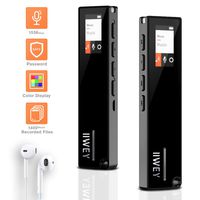iiwey Digital Voice Recorder 16G, Voice Activated Recorder with Playback for Lectures, Meetings, Interviews, Classes, MP3 Player, 1536Kbps Dictaphone, Noise Reduction, Dual Microphone Audio Recorder