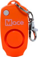 Mace Brand 130dB Personal Alarm Key Chain with Bag Clip, Backup Whistle, and Hidden Off Button for Self Defense, Orange