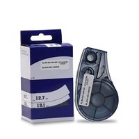 High Adhesion Vinyl Label Tape (M21-500-595-WT) - Black on White Vinyl Film Cartridge for Indoor/Outdoor - Compatible with BMP21-PLUS, IDPAL, and LABPAL Label Printers - 21' Length, 0.5" Width