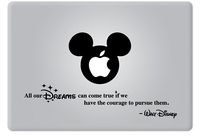 Die-Cut Decal Sticker Walt Disney All Our Dreams Can Come True for MacBook Laptop