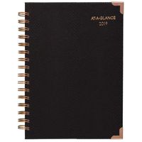 AT-A-GLANCE 2019 Weekly & Monthly Planner, 5-1/2" x 8-1/2", Small Size, Boa, Black (5150B-200)