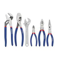WORKPRO W001329A 6Piece Pliers & Wrench Set (10" Water Pump Pliers, 10" Slip Joint Pliers, 8" Long Nose Pliers, 8" Linesman Pliers, 6" Diagonal Pliers, 8" Adjustable Wrench) for DIY & Home Use