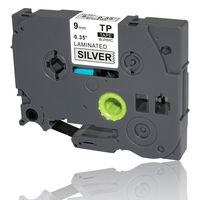 Black on Silver Label Tape Compatible for Brother TZ-921 TZe-921 9mm P-Touch 8m