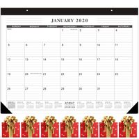 Monthly Desk Calendar 2020, Desk/Wall Calendar 16.5" x 11.4", Planner for 2020 Whole Year, Thick Paper, Smooth Writing, Large Space for Writing Notes, Ruled Blocks, Corner Protectors - Black & White