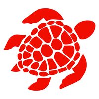 Sea Turtle [Pick Any Color] Vinyl Transfer Sticker Decal for Laptop/Car/Truck/Window/Bumper (3in x 2.7in, Red)