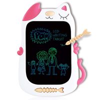 QISHI YUHUA Gifts for Girls Boys LCD Writing Tablet 8.5 Inch,Colorful Doodle Board Drawing Board, Birthday Present for 2-6 Years Old Girl, Perfect Gifts for Little Kids - Pink Cat