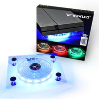 WF USB RGB LED Cooler Cooling Fan Stand, Wireless Remote Controller, Multi-Color LED Light Accessories for PS4 Playstation 4 Pro, PS4 Slim, Xbox One X, Notebook, Laptop, Gaming Consoles