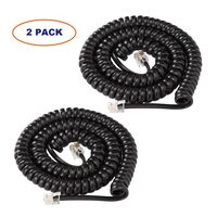 Telephone Handset Cord, 2 Pack Landline Handset Cord Cable (7.5Ft Uncoiled, 1.5 Ft Coiled) Telephone Accessory