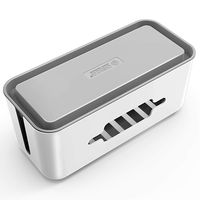 ORICO Cable Management Box Power Strip Cover with Phone Stand 12.2 X 5.4 X 5.1 inches Cord Organizer Box Wires Hider for Small Power Strips, Surge Protectors, Chargers, Adapters - Medium