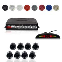 EKYLIN Car Reverse Parking Radar System with 8 Parking Sensors Distance Detection + LED Distance Display + Sound Warning (Black Color)