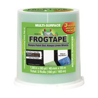 FROGTAPE 240661 Multi-Surface Painter's Tape with PAINTBLOCK, Medium Adhesion, 1.88 Inches x 60 Yards, Green, 3 Rolls