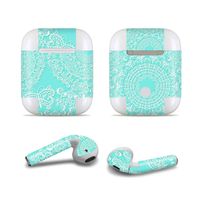 Masino Bluetooth Headset Protective Sticker Protector Decal Skin Cover for Apple AirPods 2 & 1 with Charging Case, NOT Compatible with AirPods 2 Wireless Charging Case (for AirPods, Decal- Lace)