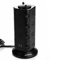 Safemore 14-Outlet Power Strip with 2.1A 4 USB Charging Ports and 6.5-Feet Cord (Pure Black)