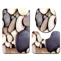 HYRL Carpets Bath Mat Sets 3 Piece Non Slip Including Bath Mat Pedestal Mat Toilet Seat Cover Mat For Bathroom,A