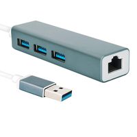 Hinrylife 3-Port USB 3.0 HUB with Gigabit Ethernet, Supporting 10 / 100 / 1000 Mbps Ethernet Network in Black