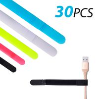 Avankin Pack of 30 Reusable Cord Organizer Keeper Holder, Fastening Cable Ties Straps for Earbud Headphones Phones Electronics Electrical Computer PC Wire wrap Management, Assorted 3 Size and 5 Color