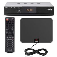 Viewtv AT-163 ATSC Digital TV Converter Box Bundle with ViewTV 50 Mile Flat HD Digital Indoor TV Antenna and HDMI Cable w/ Recording PVR Function / HDMI Out / Coaxial Out / Composite Out / USB Input