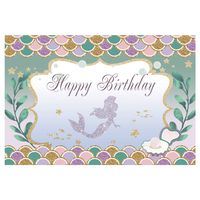 ANMAIKER 59in X 35.4in Mermaid Backdrop,Photographic Studio Photo Backgrounds,Happy Birthday Party,Baby Shower,Video Props,Booth Props