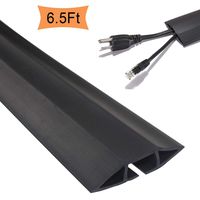 Cord Protector - Cord Cover Floor Easy to Unroll and Open - Conceal Wires at Home, Office, Warehouse, Workshop, Concerts (6.5Ft, Black)