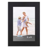 Icona Bay 4x6 Picture Frame (1 Pack, Black), Black Sturdy Wood Composite Photo Frame 4 x 6, Wall or Table Mount, Set of 1 Exclusives Collection