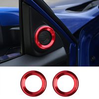 Thenice for 10th Gen Civic Door Audio Speaker Rings, Anodized Aluminum A-Pillar Loudspeaker Decorations Circle Trims for Honda Civic 2016 2017 2018 2019 -Red