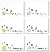 36 Assorted Pack Thinking of You Note Cards - Bulk Box Set - Blank on The Inside - 6 Colorful Doodle Designs - Includes 36 Greeting Cards and Envelopes - 4 x 6 Inches