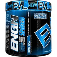 Evlution Nutrition ENGN Shred Pre Workout Thermogenic Fat Burner Powder, Energy, Weight Loss, 30 Servings (Blue Raz)