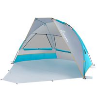 WolfWise 3-4 Person Portable Beach Tent UPF 50+ Sun Shade Canopy Umbrella with Extendable Floor