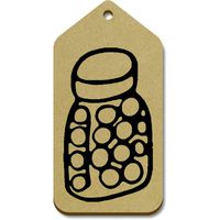 10 x Large 'Jar of Sweets' Wooden Gift Tags (TG00068114)