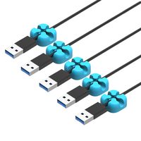 WildWave Cable Clips, Cord Organizer,Cable Management, Wire Holder System,5-Pack Adhesive Cord Hooks -Home/Office/Cubicle/Car/Nightstand/Desk Accessories - Gift Ideas Men, Women(Blue)