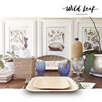 10 Inch Palm Leaf Plates - 25 Pack, Square - Sturdy and Eco-Friendly Alternative to Disposable Plastic and Paper Plates - by Wild Leaf Tableware