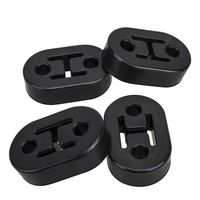 2 Hole Exhaust Hanger Bushing Muffler Insulator Shock Absorbent Mount Bracket High Density Rubber 12mm Hole (78mm x 48mm x 26mm) Universal Fit - Pack of 4 (Black)