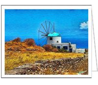 Bella Vista Windmill - Sifnos, Greece - Set of 6 Blank Notecards