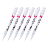 Sharpie Oil-Based Paint Marker, Fine Point, White Ink, Pack of 6