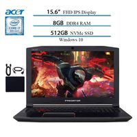 Acer Predator Helios 300 15.6 in FHD VR Reality Gaming Laptop Computer, 8th Gen Intel 6-core i7-8750H Up to 4.1GHz, GTX 1060 6GB, 8GB RAM, 512GB SSD, WiFi, Windows 10