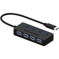 Sabrent USB Type C to 4-Port USB 3.0 Hub (HB-UMC4-O) (Renewed)