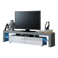 TV Stand Solo 200 Modern LED TV Cabinet/Living Room Furniture/Tv Cabinet fit for up to 90-inch TV Screens/High Capacity Tv Console for Modern Living Room (Grey/White)
