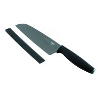 Kuhn Rikon 6-Inch Colori Titanium Santoku Knife, Black/Silver
