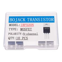 BOJACK IRF520 MOSFET Transistors IRF520N 9.7A 100V N-Channel Power MOSFET TO-220AB (Pack of 10 Pcs)