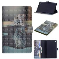 Amazon Fire HD 8 PU Leather Case, CASE4YOU Flip Wallet Book Style Cover Stand Holder with Full Body Protect Bumper Cat Tiger for All-New Amazon Kindle Fire HD 8 (8 Inch, 2016 and 2017 Release)