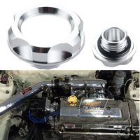 Dewhel Billet Engine Oil Fuel Filler Tank Cap Cover For Honda Acura Civic TL Color Silver