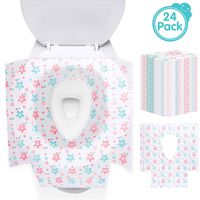 Disposable Toilet Seat Covers, 24 Pack Potty Seat Covers, Extra Large Waterproof Individually Wrapped Toilet Seat Cover for Travel, Toddlers Potty Training in Public Restrooms