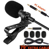  Lavalier Lapel Microphone 3.5mm Mic Pro for iPhone Android Smartphones，Noise Cancelling Mic Recording/Video Conference/Studio/Interview/YouTube/Podcast/Voice Dictation