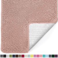 Gorilla Grip Original Luxury Chenille Bathroom Rug Mat, 44x26, Extra Soft and Absorbent Large Shaggy Rugs, Machine Wash Dry, Perfect Plush Carpet Mats for Tub, Shower, and Bath Room, Dusty Rose