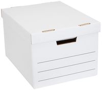 AmazonBasics Heavy Duty Storage Filing Box with Lift-Off Lid - Pack of 12, Letter / Legal Size