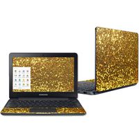 Mightyskins Skin Compatible with Samsung Chromebook 3 11.6" Wrap Cover Sticker Skins Gold Glitter