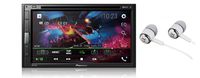 Pioneer 6.8" Double DIN Touchscreen Display, Apple iPhone and Android Music Support, Bluetooth in-Dash DVD/CD AM/FM Front USB Digital Multimedia Car Stereo Receiver/Free Alphasonik Earbuds