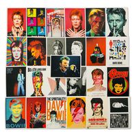 David Bowie Laptop Stickers Vinyl for Water Bottle Snowboard Car Suitcase Helmet Bicycle Guitar Door Travel Luggage Phone Case DIY Decoration Fashionable Waterproof Decal (25pcs)
